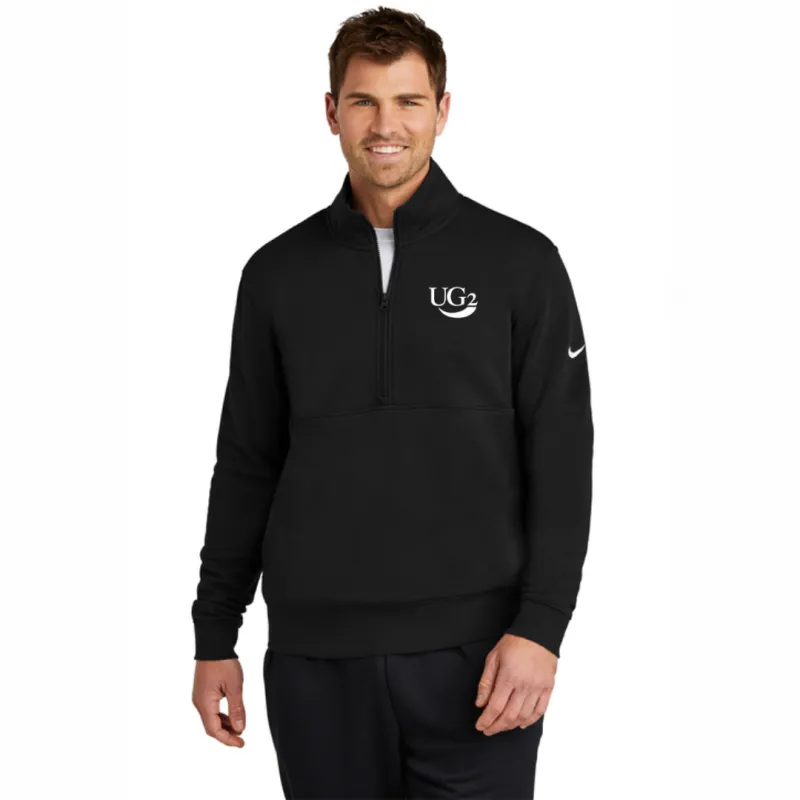 NKDX6718 Nike Club Fleece Sleeve Swoosh 1/2-Zip