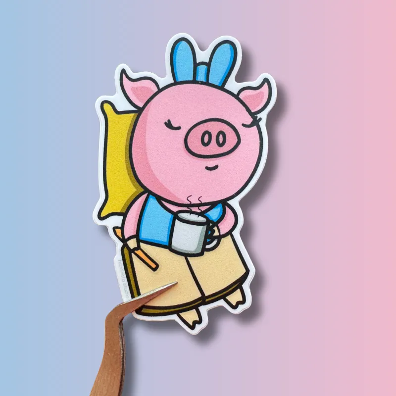 Ms. Hamletta Journaling in Bed Sticker
