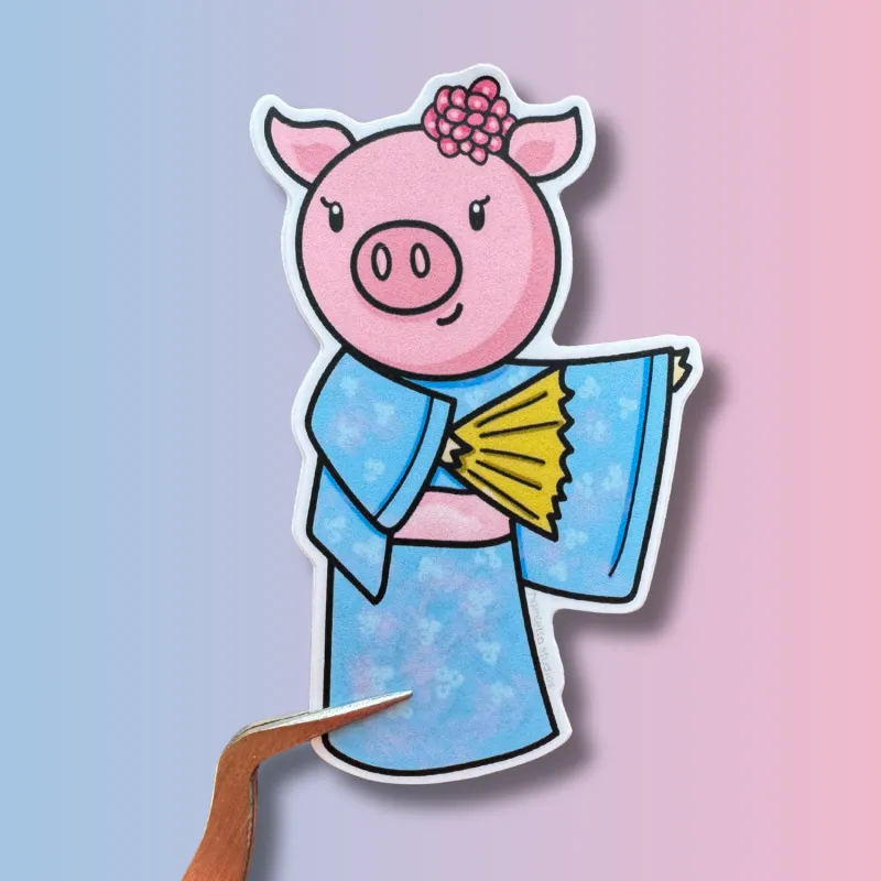 Ms. Hamletta in Her Kimono Sticker