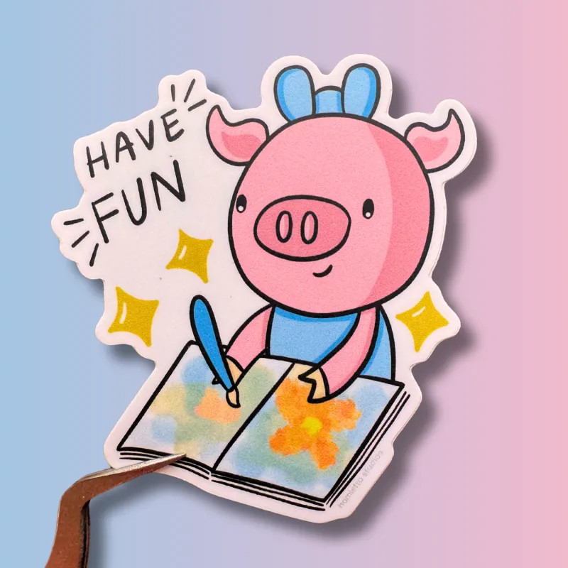 Ms. Hamletta Having Fun Journaling Sticker