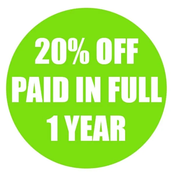 1 Year Paid In Full – 1 Class Per Week