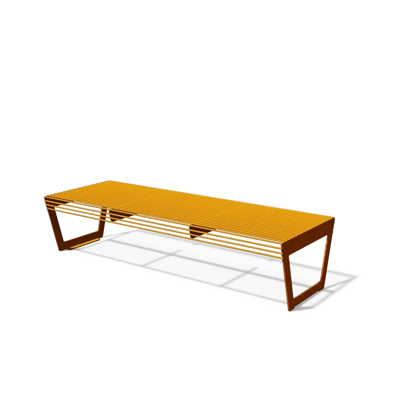 Berlijn stalen bank – zonder rugleuning (lang model)