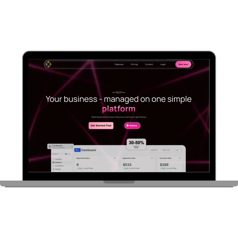 SaaS Dark Mode V2 (Pink)