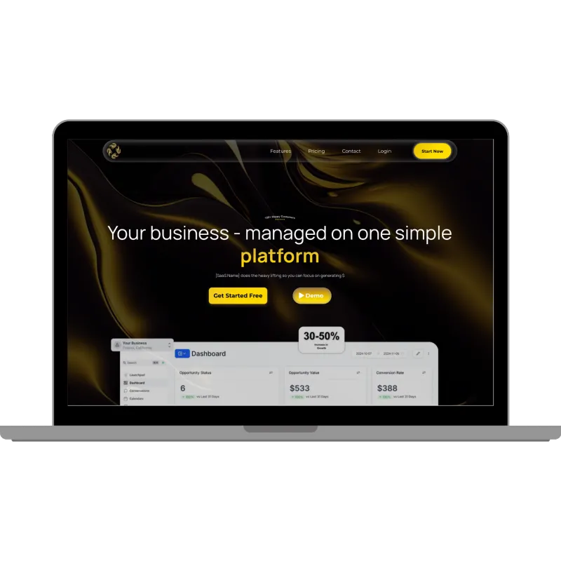 SaaS Dark Mode V2 (Yellow)