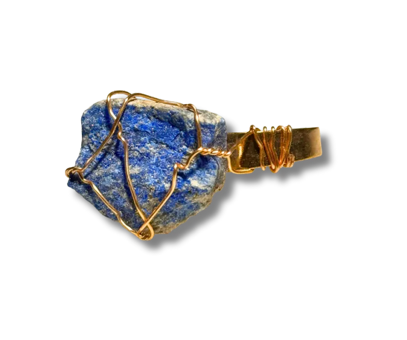 Lapis- Lazuli Tört Ásvány Gyűrű
