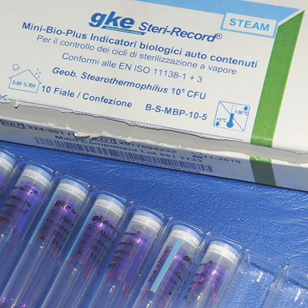 [A00001824] - MINI-BIO-PLUS STERI-RECORD [Bio Test] Indicatore biologico in fiale per incubatore [test di eliminazione delle contaminazioni biologiche] GKE