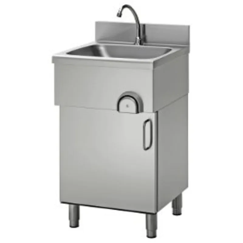 [A00045192] - Lavamani in acciaio inox [W050,0xH85,0xD50,0 cm] con erogatore a ginocchio Frecciainox
