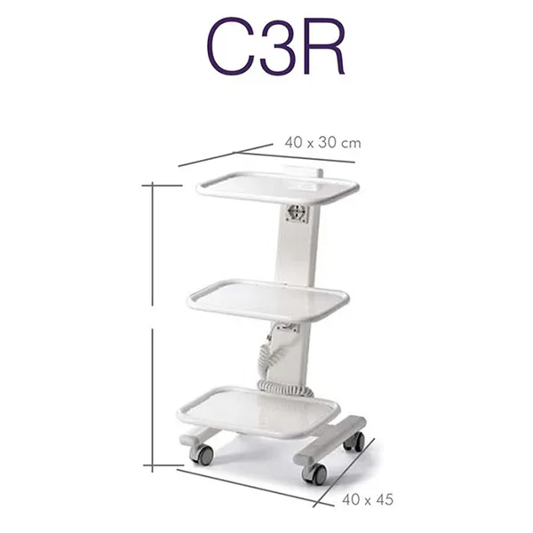 [A00040153] - C3R Carrello con 3 ripiani e 2 prese universali Zilfor