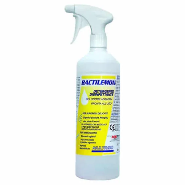 [A00110344] - BACTILEMON 2000 Disinfettante liquido multiuso in soluzione acquosa pronta all’uso profumata al limone da nebulizzare e/o da usare in vaschetta (1 l) c/2 nebulizzatori Lombarda H