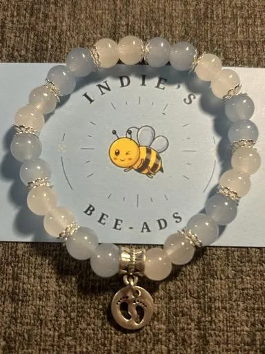 Glass Bead Baby Loss Remembrance Bracelet 