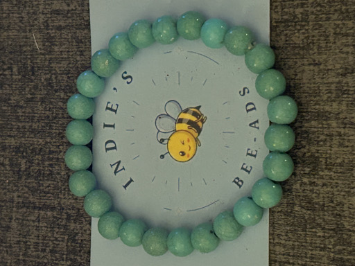Blue Wooden Bead Rustic Bracelet 