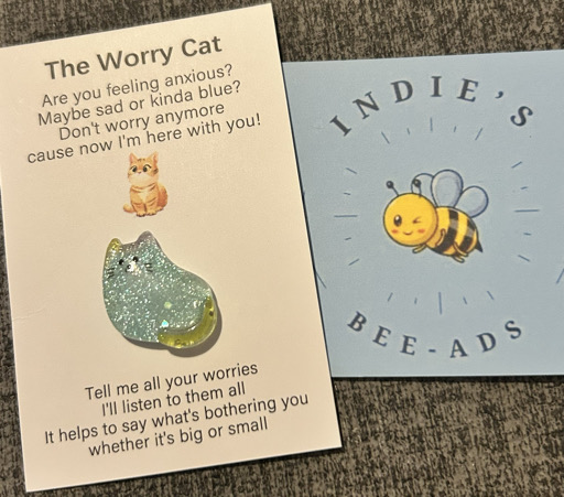 Worry Cat Comfort Charm 