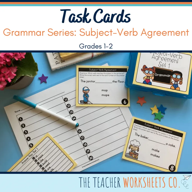 Subject-Verb Agreement Task Cards