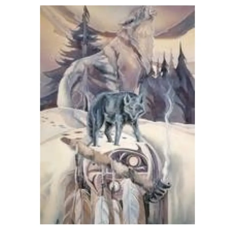 Ceremony For Black Wolf mystical Art Print