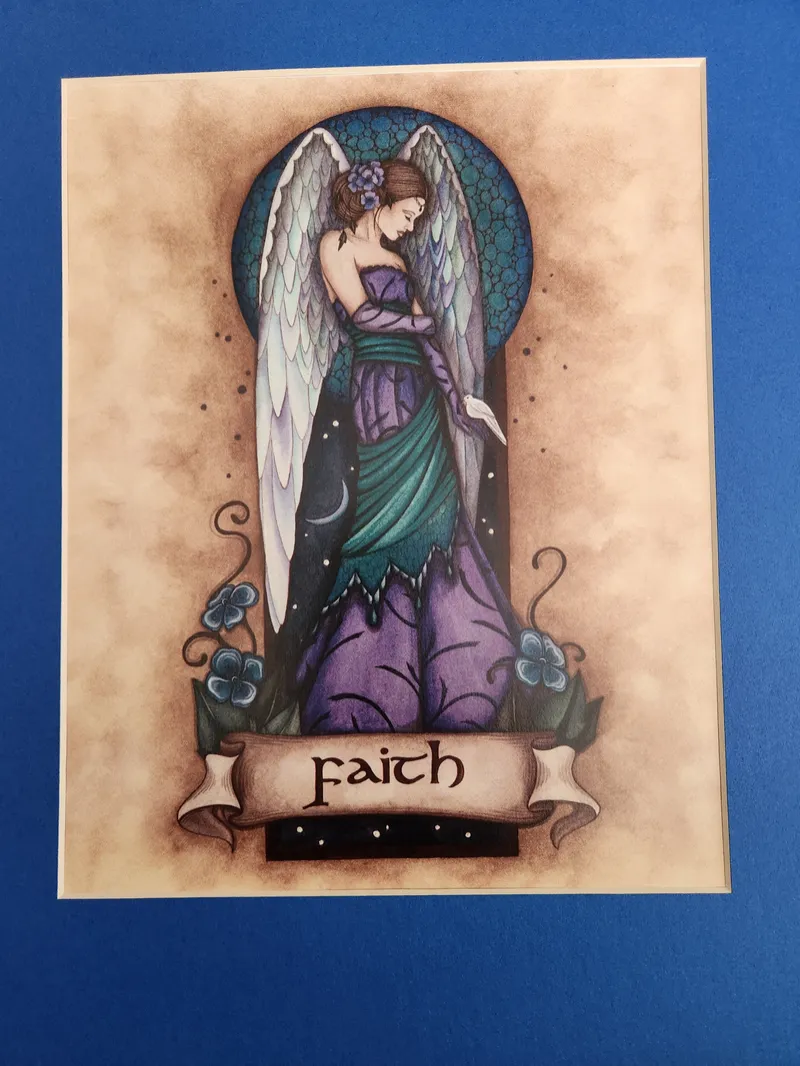 Faith Angel Virtue Matted Wall Art Print