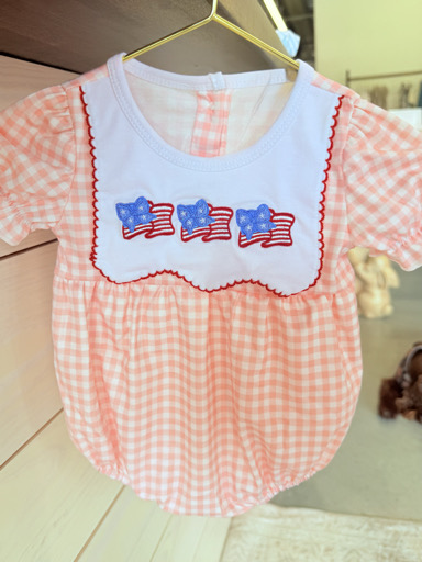 Pink Gingham Flag Bubble