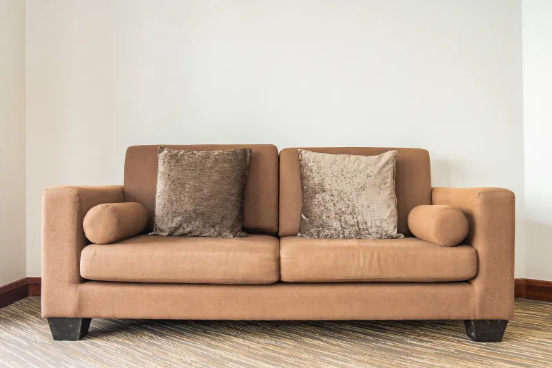 Textured Linen Sofa | Soft Grey with Natural Wood Legs