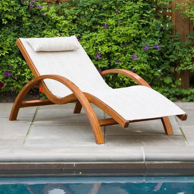 Durable Outdoor Lounge Chair | Teak Wood with Cushioned Seat