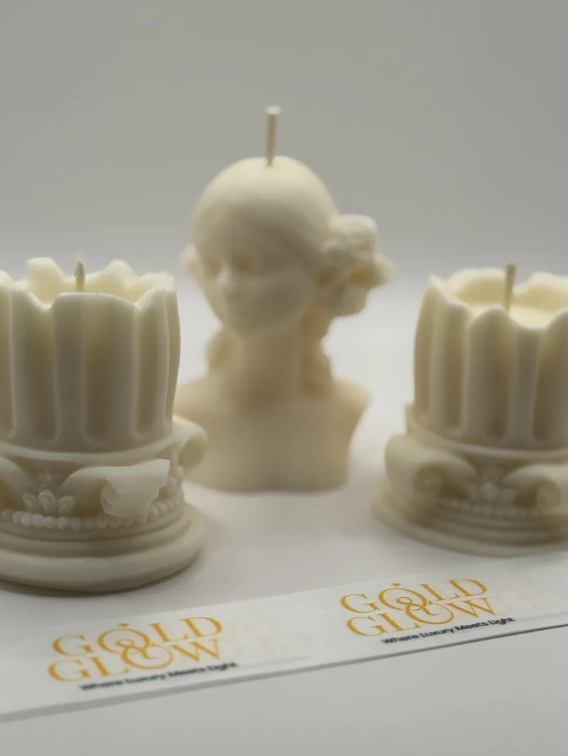Set Escultural de Velas “Ivory Muse Trio”