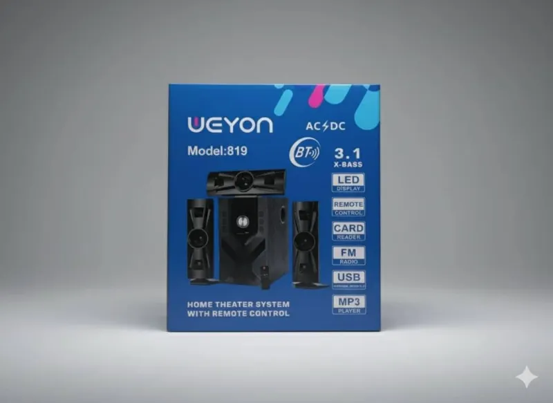 UEYON 3.1 X-BASS Home Theater System with Bluetooth and Remote Control (Model: 819)