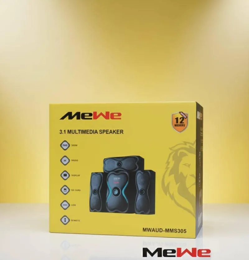 MeWe 3.1 Multimedia Speaker System with USB, SD Card, and Remote (Model: MWAUD-MMS305)