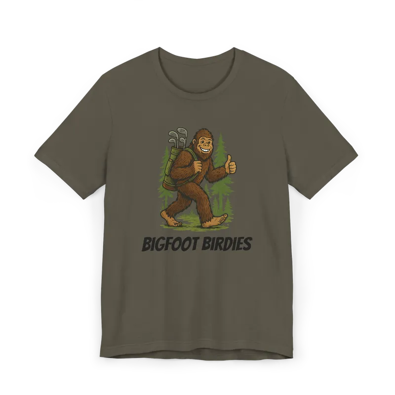 Bigfoot Birdies Golfing Sasquatch T-Shirt