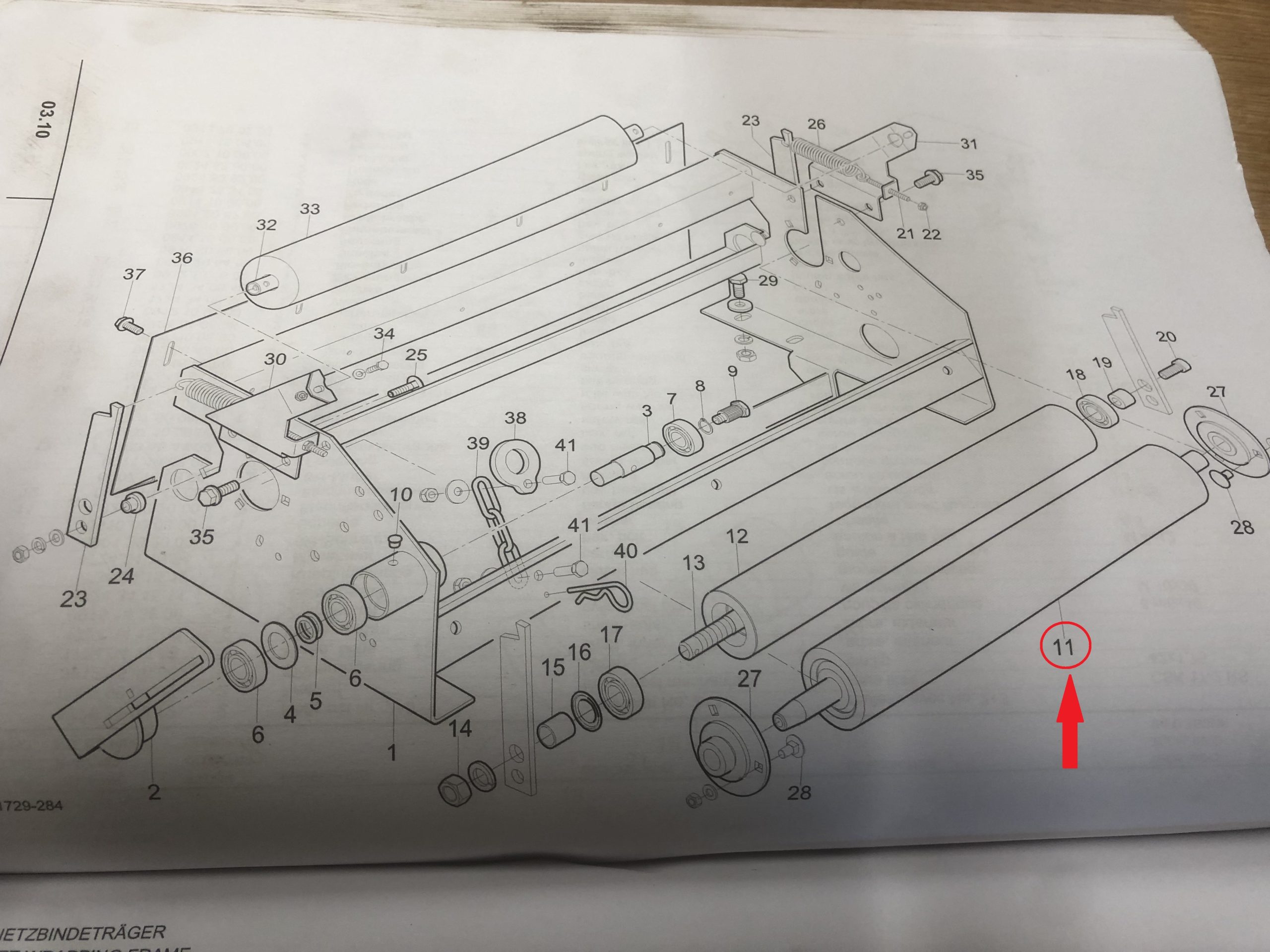 Rubber Roller For Welger Net Tying Unit
