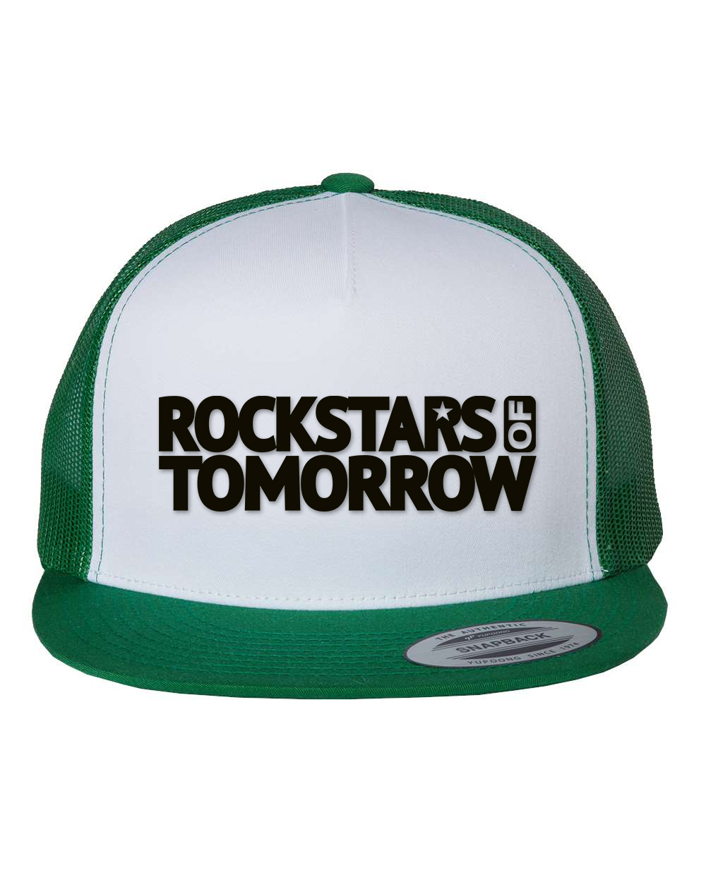 White_Kelly Green "flat-bill style" Hat
