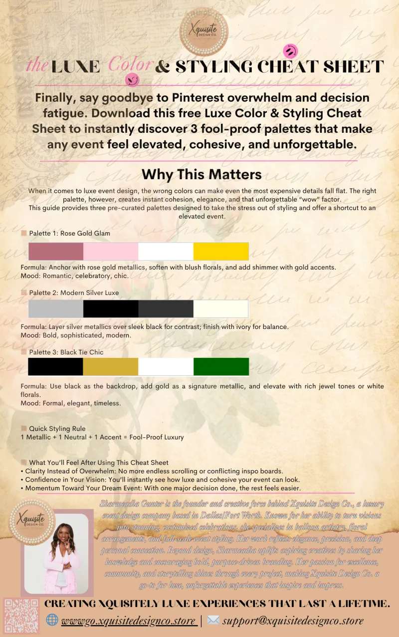 Luxe Color & Styling Cheat Sheet
