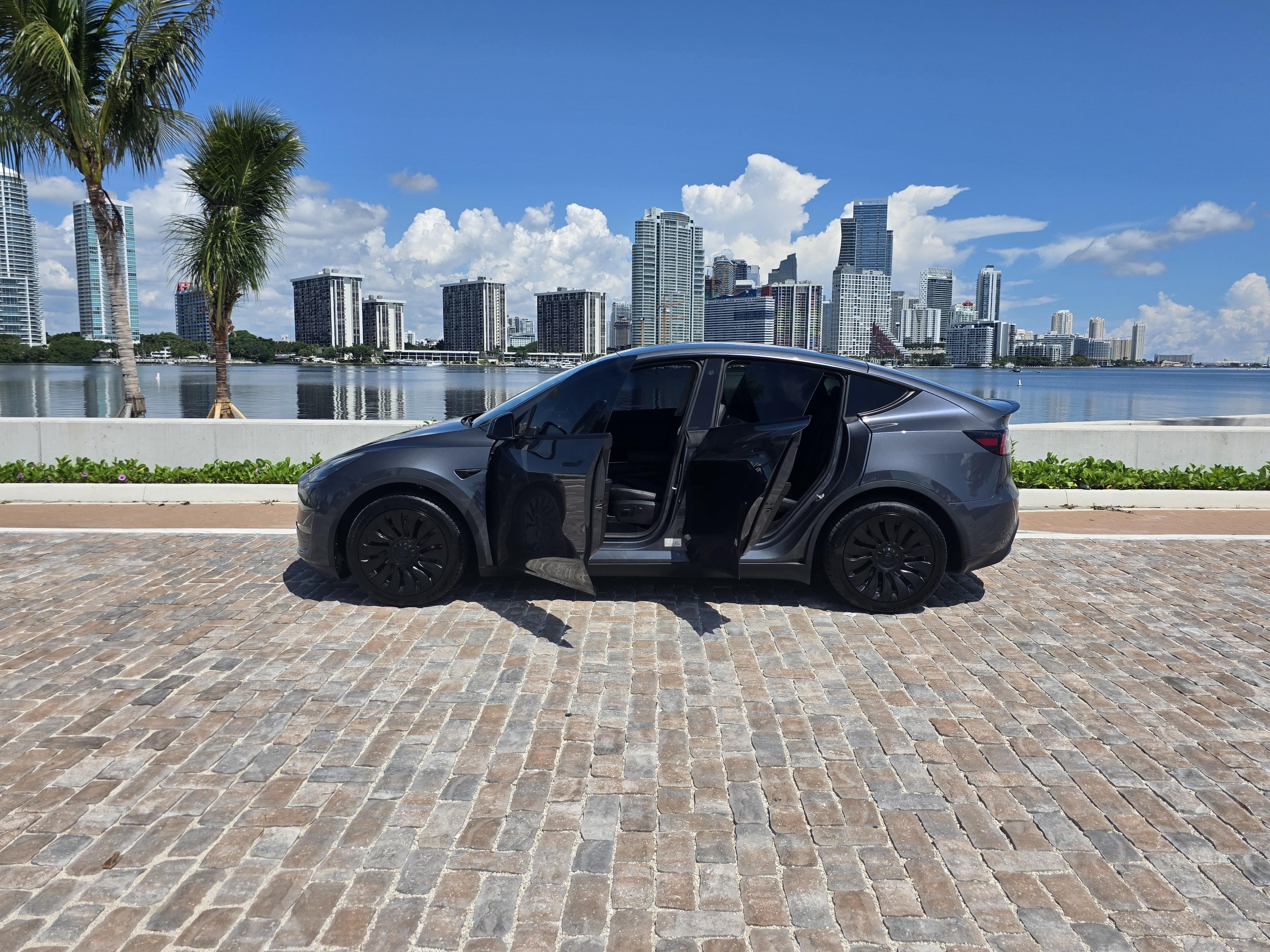 Tesla Model Y in the Amped Auto Rentals delivery fleet