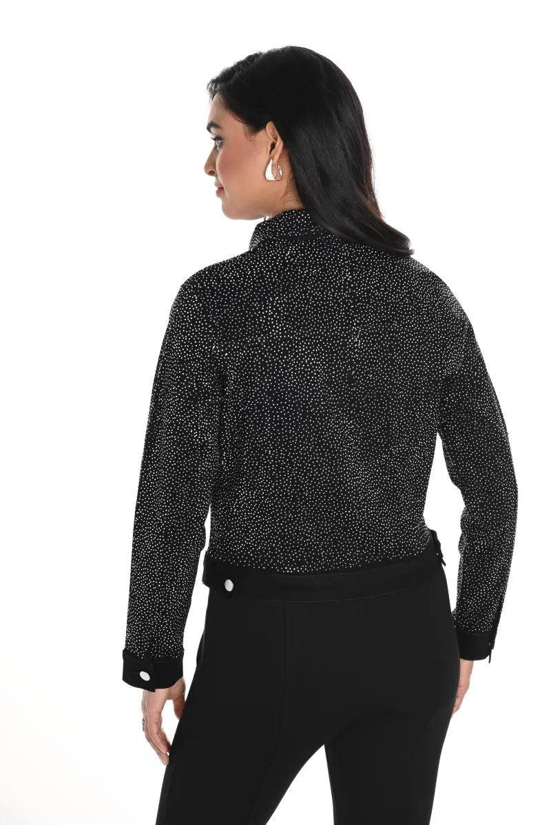 Frank Lyman - Black & Silver Woven Cropped Jacket #244614U