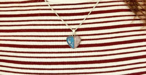 Sterling Silver Split Heart Pendant