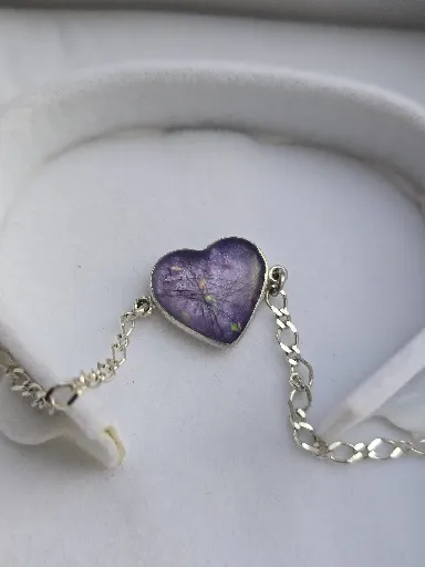 Sterling Silver Figaro Heart Bracelet