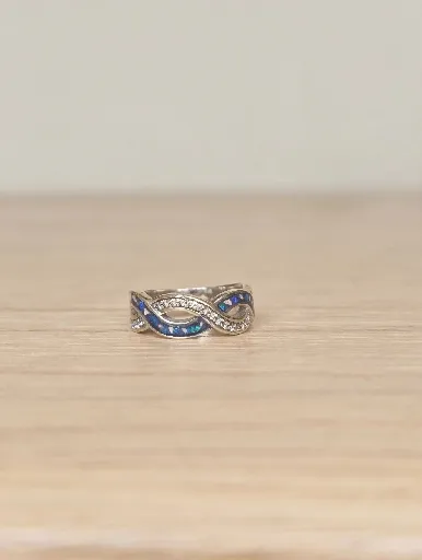 Double Band Cubic Zirconia Infinity Ring 