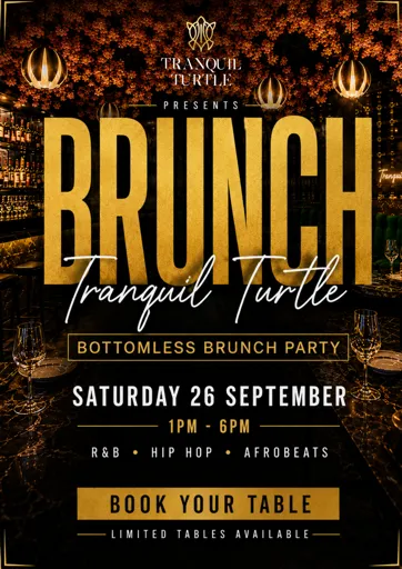 Tranquil Turtle Bottomless Brunch - Sat 26th Sept
