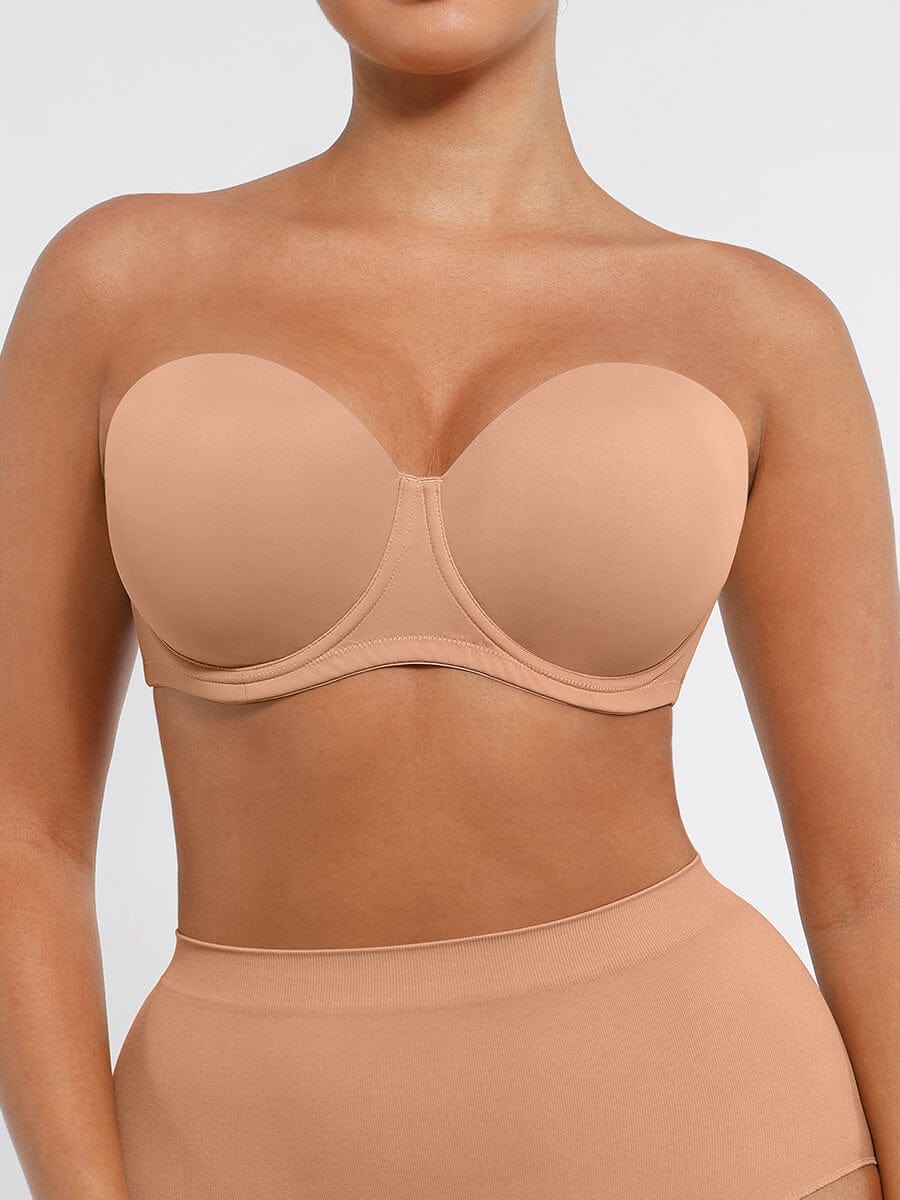 Strapless Non-Slip Underwire 1/2 Cup Bra. 