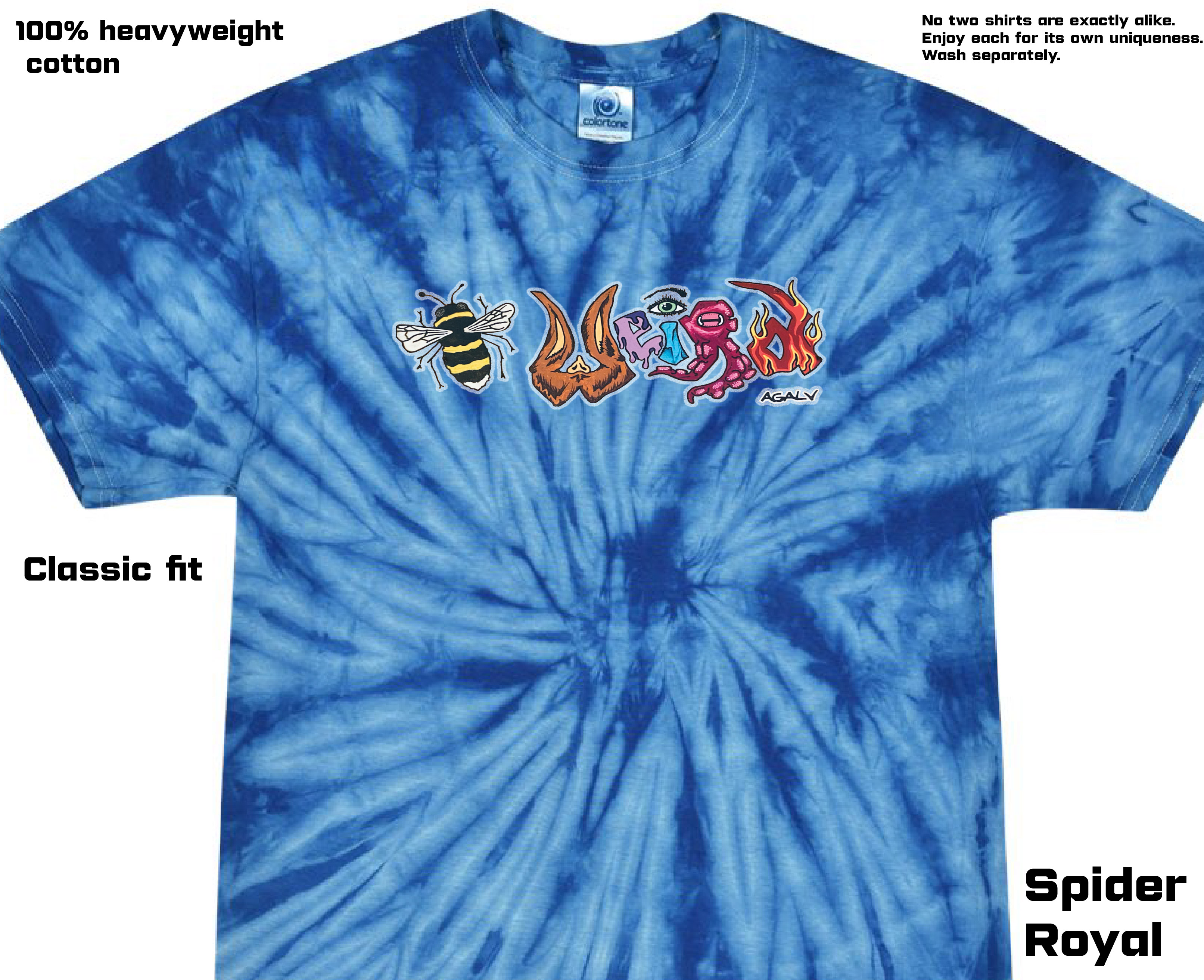 Be Weird - Spider Tie Dye Tee