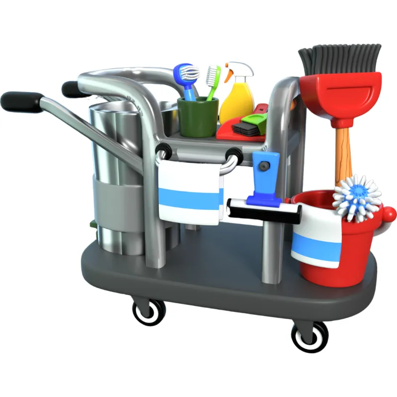 Grey Cleaning Cart