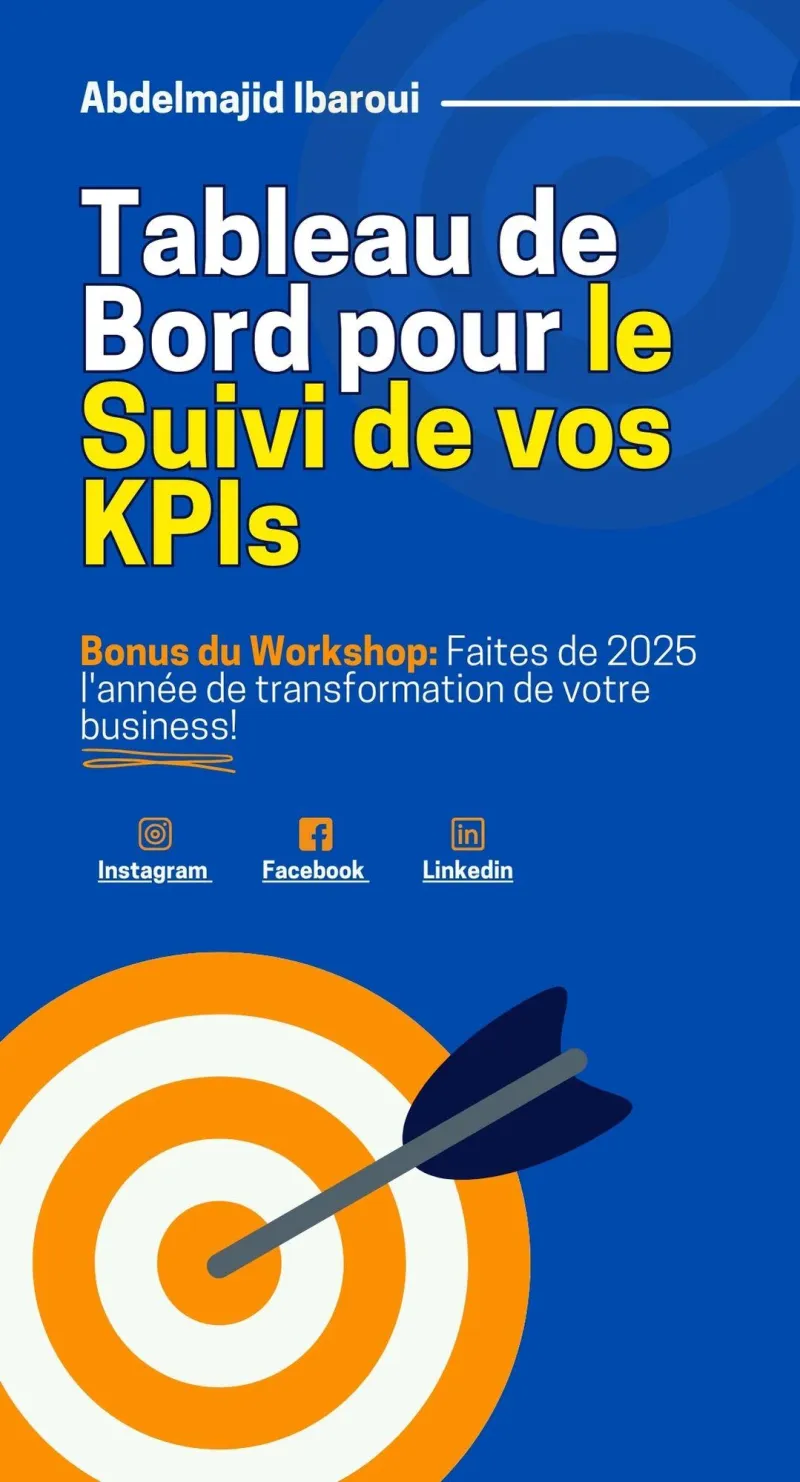Tableau de bord pour le suivi de vos KPIs.