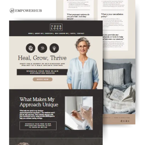 Therapist (Canva Website Template)