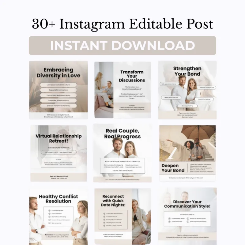 Social Media Templates For Couples Therapy