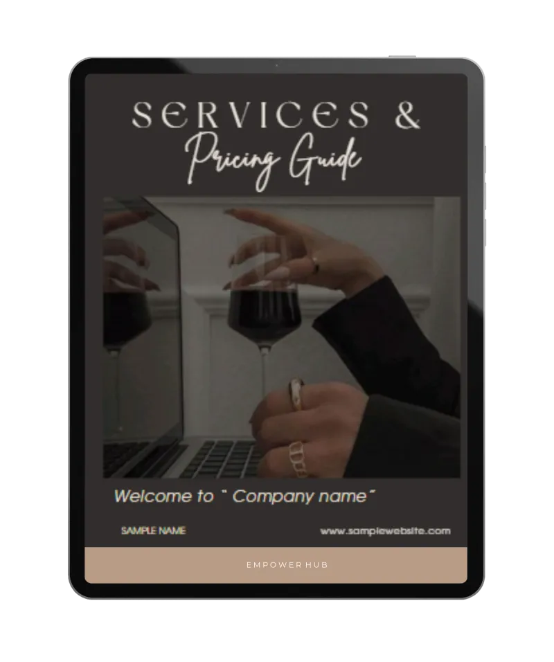 Black White Services and Pricing Guide Template