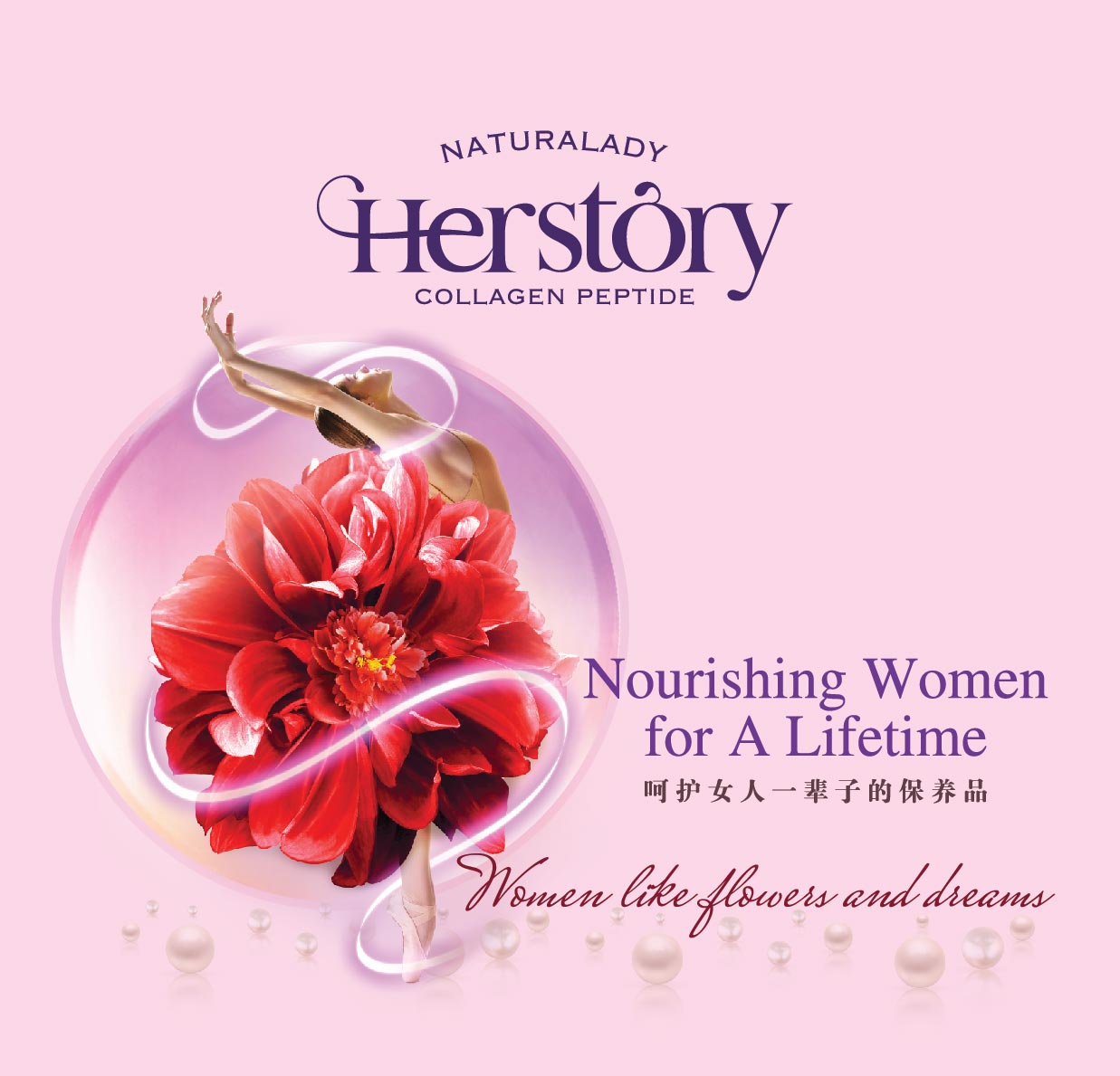 Herstory女性内在生殖保养由内至外全天然成分首个结合胶原蛋白肽+NMN抗S衰老