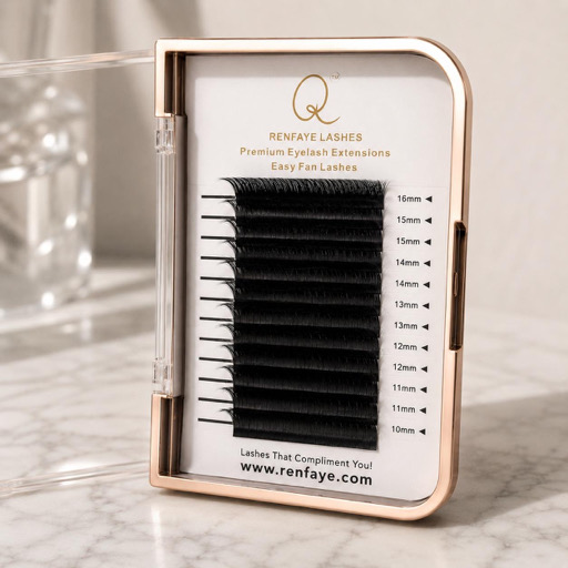 Easy Fan Lashes Eyelash Extensions 0.05 C Curl 10-16mm Mixed Tray, Super Matte Black Volume Lashes