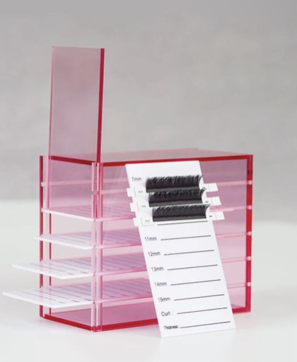 Lash Organizer Storage Box, Small 5-Layer Transparent Tray for Lash Extensions, Eyelash Storage