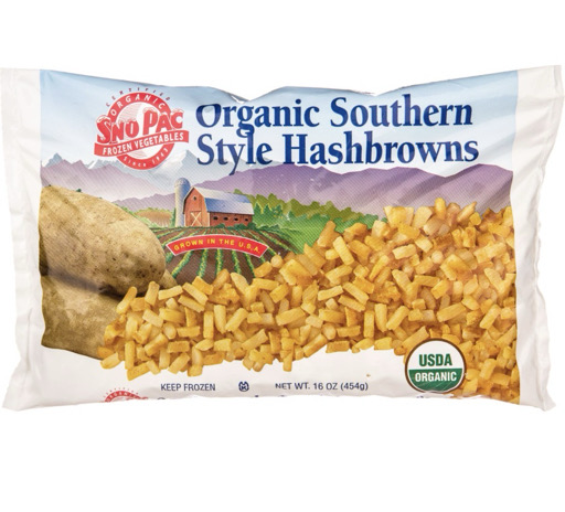 Organic Sno Pac Frozen Southern Style Hash browns