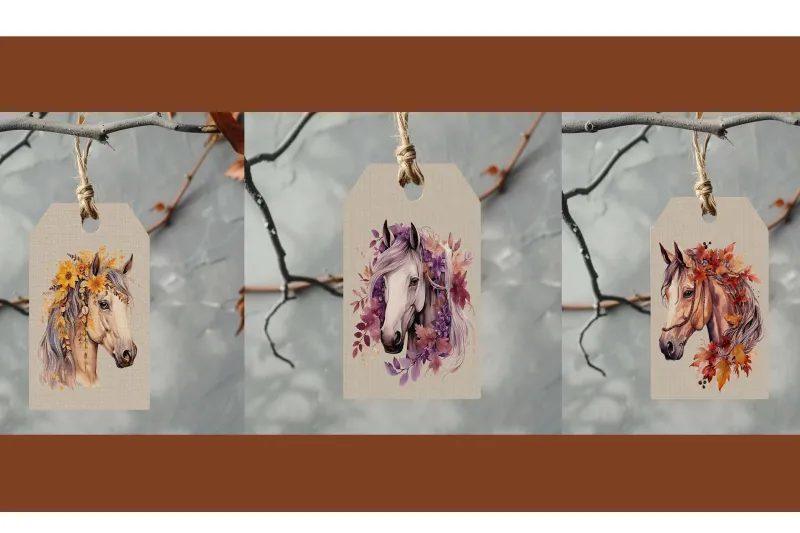Fall Horse Gift Tags Templates