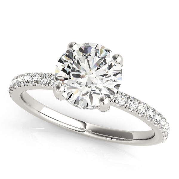 3 Carat Lab Diamond Hidden Halo Engagement Ring in 14k Gold