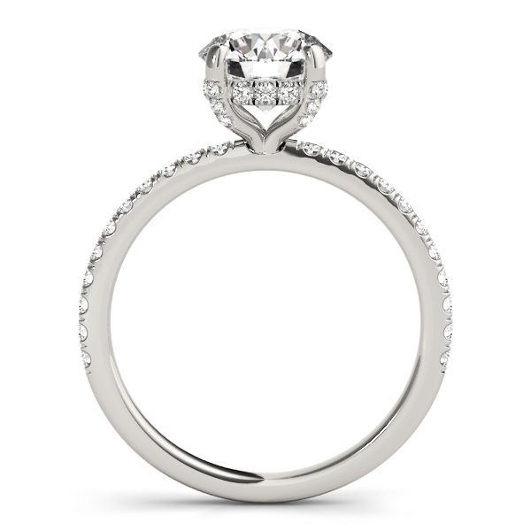 2 Carat Solitaire Hidden Halo Engagement Ring Side Stones  14k Gold 