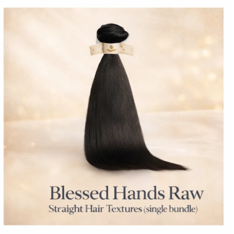Blessed Hands Raw Straight Hair Textures (single bundle)